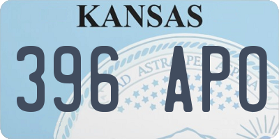 KS license plate 396APO