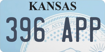 KS license plate 396APP