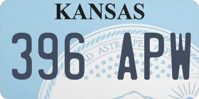 KS license plate 396APW