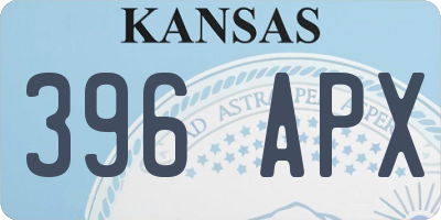 KS license plate 396APX