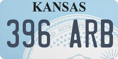 KS license plate 396ARB