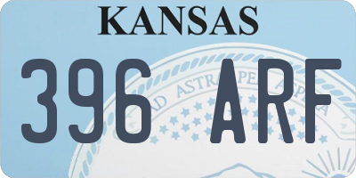 KS license plate 396ARF