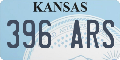 KS license plate 396ARS