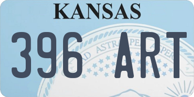 KS license plate 396ART