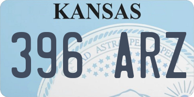 KS license plate 396ARZ