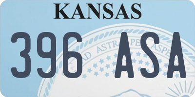 KS license plate 396ASA