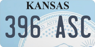 KS license plate 396ASC