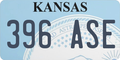 KS license plate 396ASE