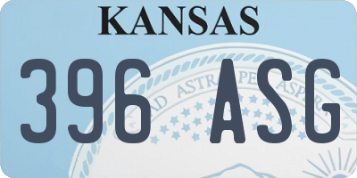 KS license plate 396ASG