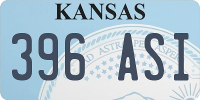 KS license plate 396ASI