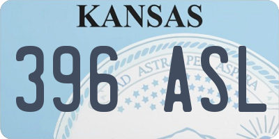 KS license plate 396ASL