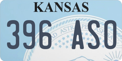 KS license plate 396ASO