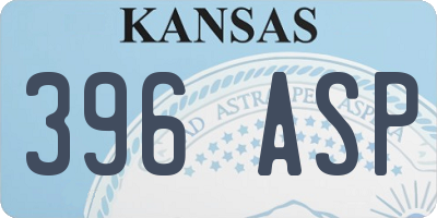 KS license plate 396ASP