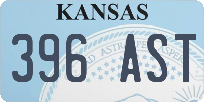 KS license plate 396AST