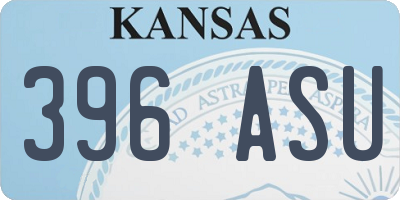 KS license plate 396ASU