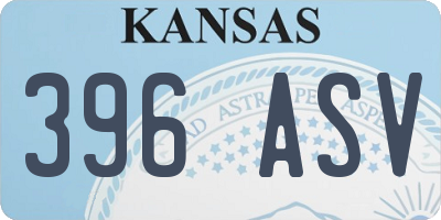 KS license plate 396ASV