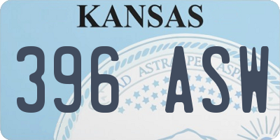 KS license plate 396ASW