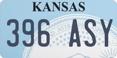 KS license plate 396ASY