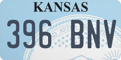 KS license plate 396BNV
