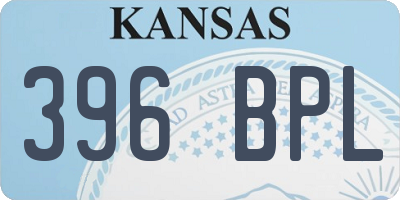KS license plate 396BPL