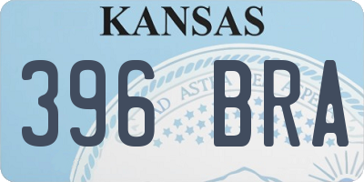 KS license plate 396BRA