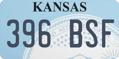 KS license plate 396BSF