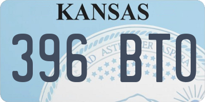 KS license plate 396BTO
