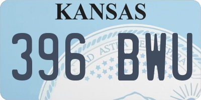 KS license plate 396BWU