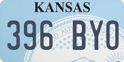 KS license plate 396BYO