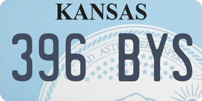 KS license plate 396BYS