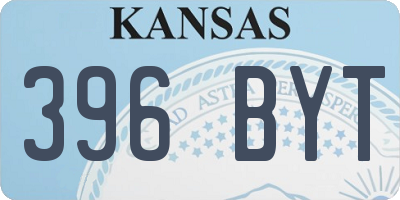 KS license plate 396BYT