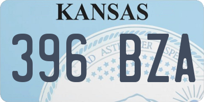 KS license plate 396BZA