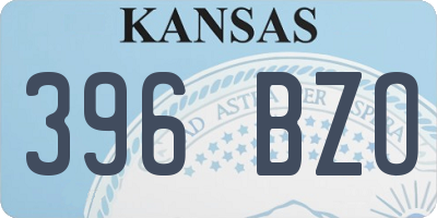 KS license plate 396BZO