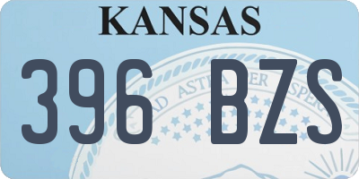 KS license plate 396BZS