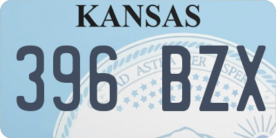 KS license plate 396BZX