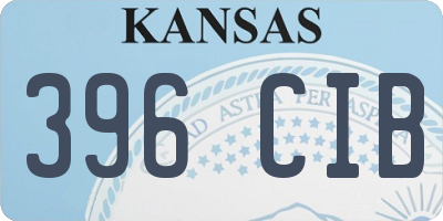 KS license plate 396CIB