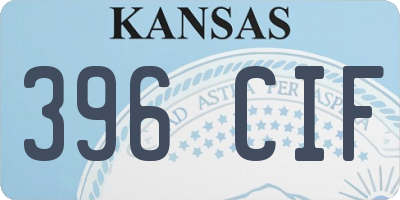 KS license plate 396CIF