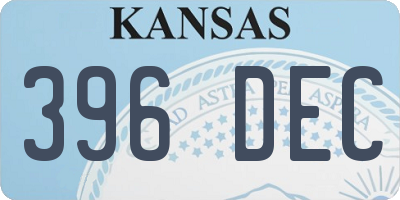 KS license plate 396DEC