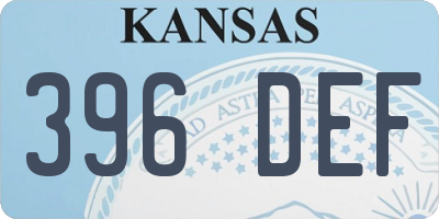 KS license plate 396DEF