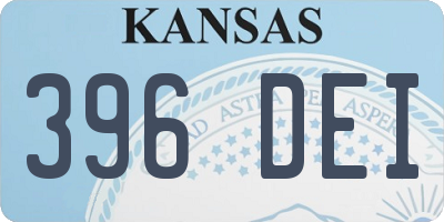 KS license plate 396DEI