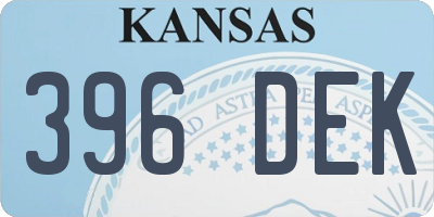 KS license plate 396DEK