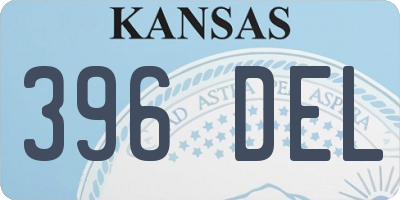 KS license plate 396DEL