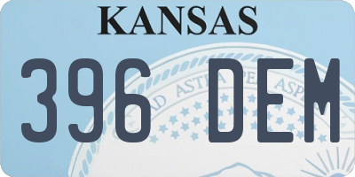 KS license plate 396DEM