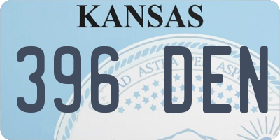 KS license plate 396DEN