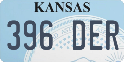 KS license plate 396DER