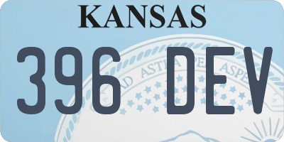 KS license plate 396DEV