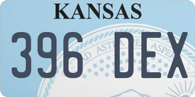 KS license plate 396DEX