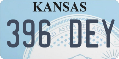 KS license plate 396DEY