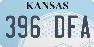 KS license plate 396DFA