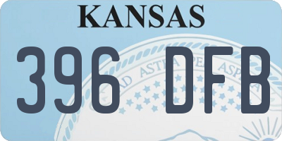 KS license plate 396DFB